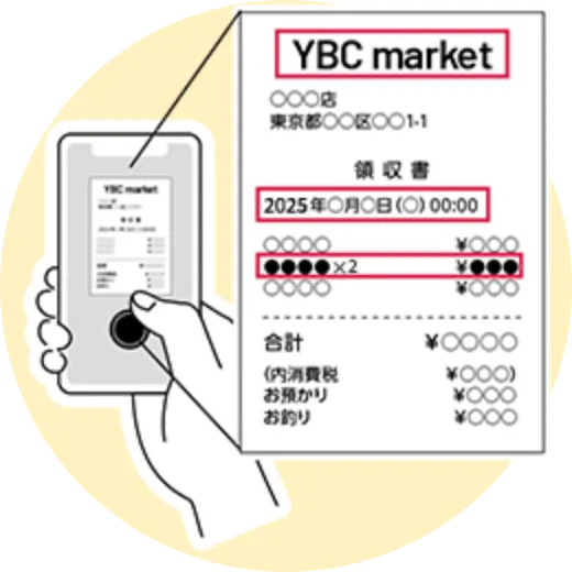 レシートを撮影